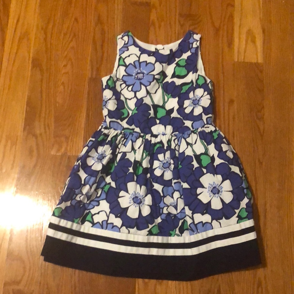 Girls blue flower print dress